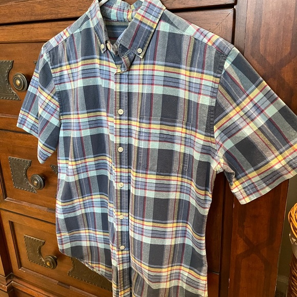 MERONA BLUE PLAID COTTON S/S SHIRT; Like-New; Size Small; $8 - Picture 2 of 16